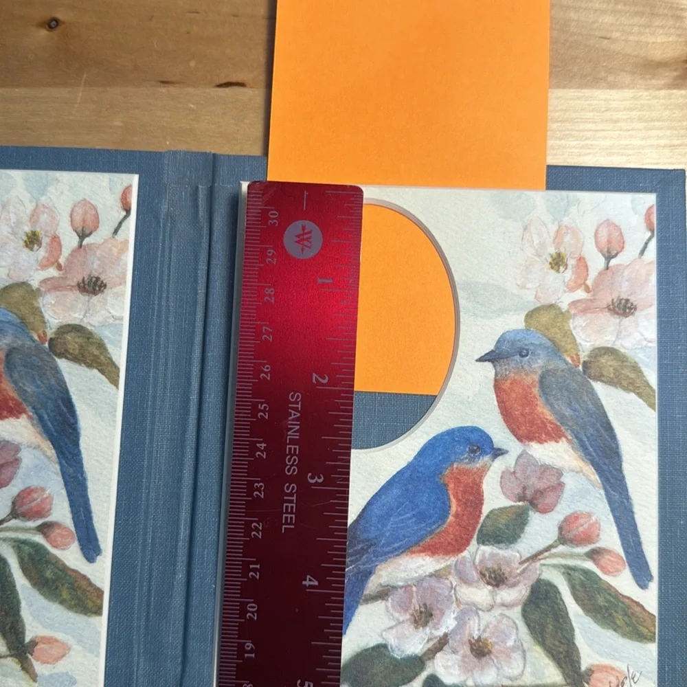 Adele Nero Matted Frame Bluebirds & Blossoms Holds 2 pictures Made in USA